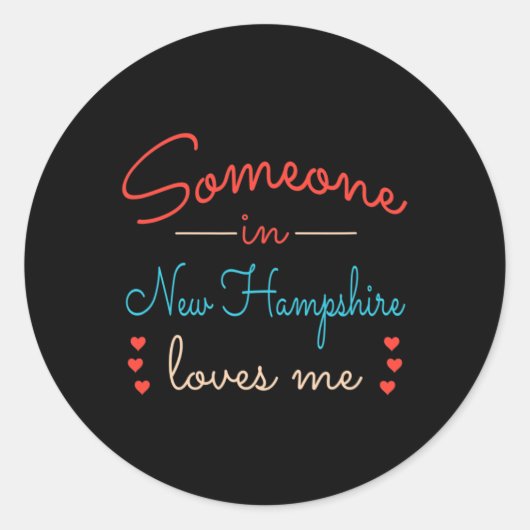 Someone In New Hampshire Loves Me Ronde Sticker (Voorkant)