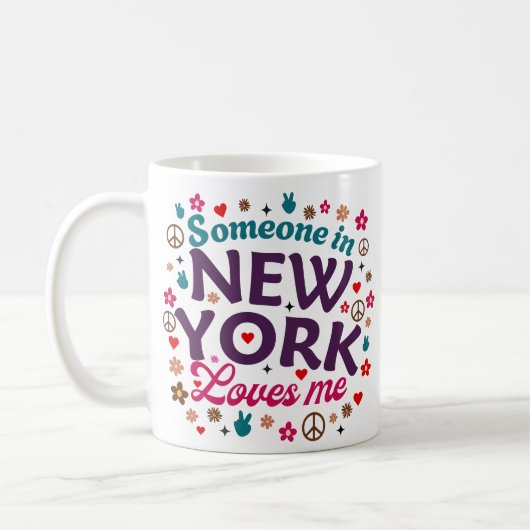 Someone in New York Loves Me Retro Funny Design Koffiemok (Links)