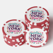 Someone in New York Loves Me Retro Funny Design Poker Chips (Opstapeling)