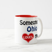 Someone in Ohio loves me Tweekleurige Koffiemok (Voorkant rechts)