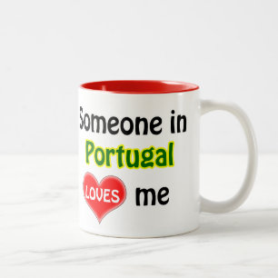 Someone in Portugal loves me Tweekleurige Koffiemok