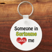 Someone in Suriname Loves me Sleutelhanger (Voorkant)