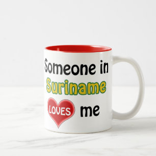 Someone in Suriname loves me Tweekleurige Koffiemok