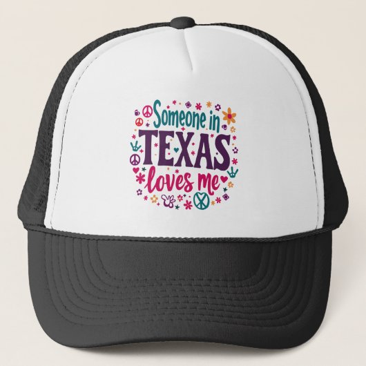 Someone in Texas Love Me - Retro Texas Hippie Art Trucker Pet (Voorkant)