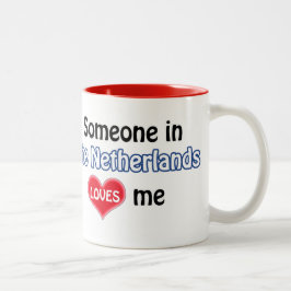 Someone in the Netherlands loves me Tweekleurige Koffiemok