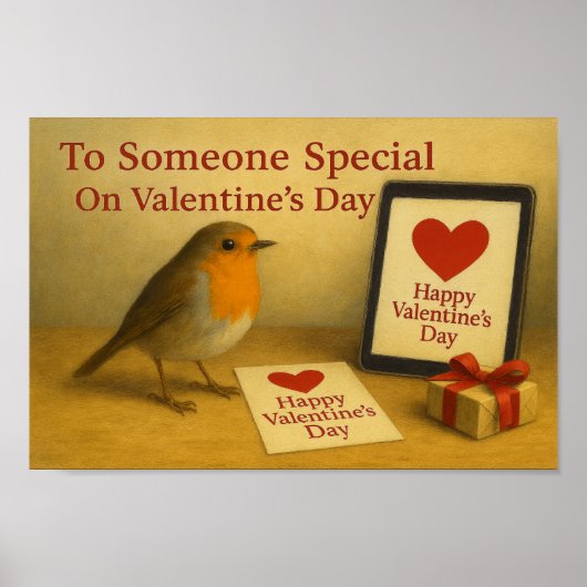 Someone Special On Valentine's Day Robin Poster (Voorkant)