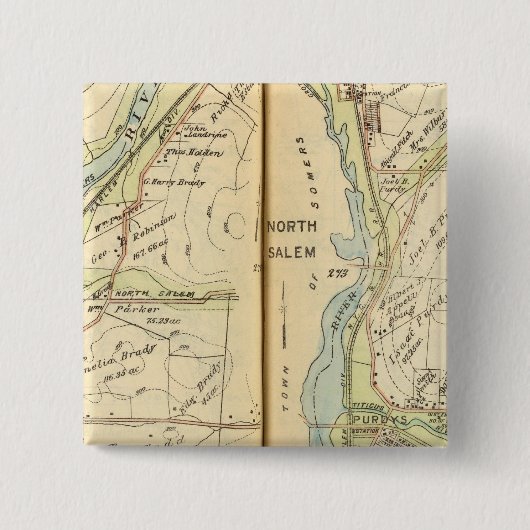 Somers, New York 2 Vierkante Button 5,1 Cm (Voorkant)