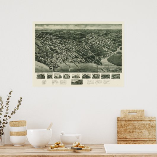 Somers-Point, NJ Panoramic Map - 1925 Poster (Keuken)