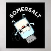 Somersalt Funny Somersault Salt Pun Dark BG Poster (Voorkant)