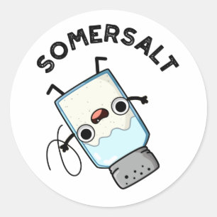 Somersalt Grappig Somersault Zoutwoordje Ronde Sticker