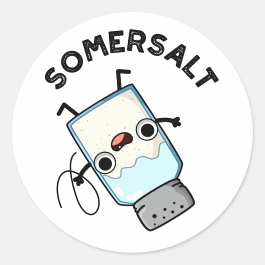 Somersalt Grappig Somersault Zoutwoordje Ronde Sticker (Voorkant)
