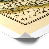 Somerset County England Oude antiquarische atlas k Poster (Hoek)