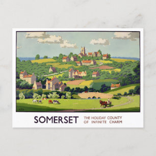 Somerset England vintage Briefkaart