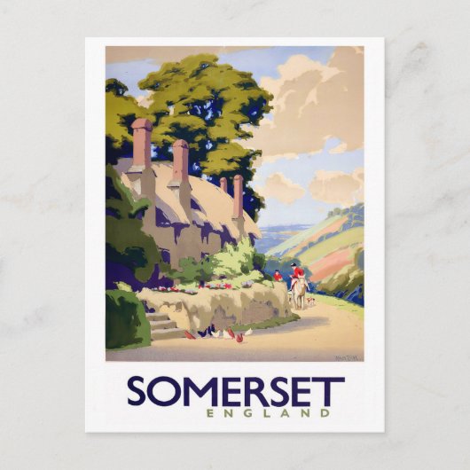 Somerset England vintage Briefkaart (Voorkant)