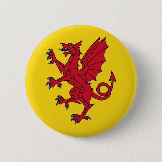 Somerset Flag England dragon symbol Ronde Button 5,7 Cm (Voorkant)