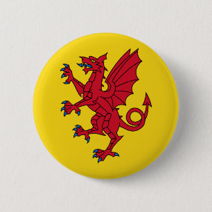 Somerset Flag England dragon symbol Ronde Button 5,7 Cm