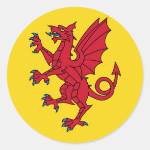 Somerset Flag England dragon symbol Ronde Sticker