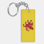Somerset Flag England dragon symbol Sleutelhanger (Voorkant Links)
