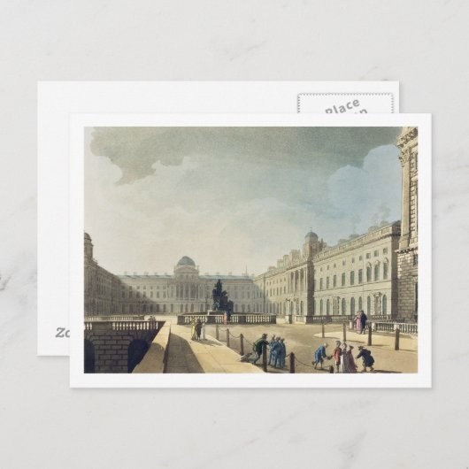 Somerset House, Strand, van 'Ackermann's Microcos Briefkaart (Voorkant / Achterkant)