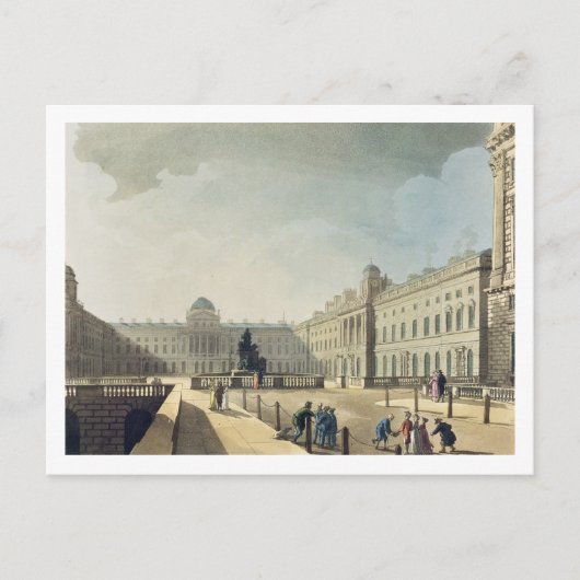 Somerset House, Strand, van 'Ackermann's Microcos Briefkaart (Voorkant)