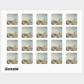 Somerset House, Strand, van 'Ackermann's Microcos Vierkante Sticker (Vel)