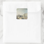 Somerset House, Strand, van 'Ackermann's Microcos Vierkante Sticker (Tas)