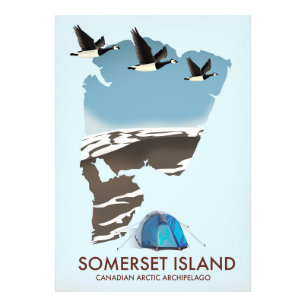 Somerset Island, Canada vintage stijl kaart Foto Afdruk