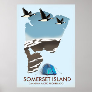 Somerset Island, Canada vintage stijl kaart Poster