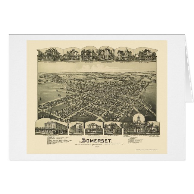 Somerset, PA Panorama Map - 1900 (Voorkant Horizontaal)