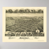 Somerset, PA Panorama Map - 1900 Poster (Voorkant)