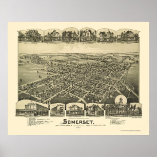 Somerset, PA Panorama Map - 1900 Poster
