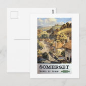Somerset per trein adverteren poster Verenigd Kon Briefkaart (Voorkant / Achterkant)