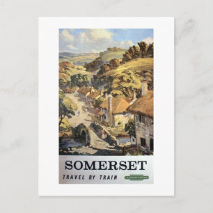 Somerset per trein adverteren poster Verenigd Kon Briefkaart