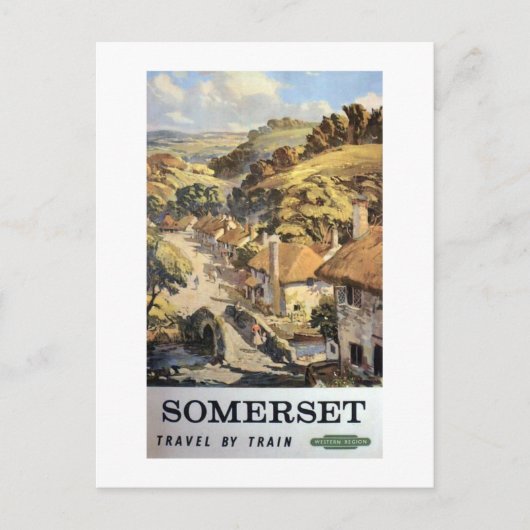 Somerset per trein adverteren poster Verenigd Kon Briefkaart (Voorkant)