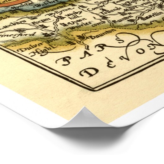 Somersetshire Somerset County Map Poster (Hoek)