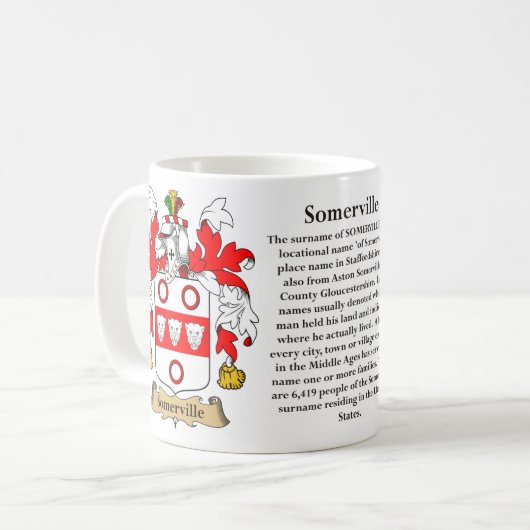 Somerville - gezinslak van wapens koffiemok (Voorkant links)