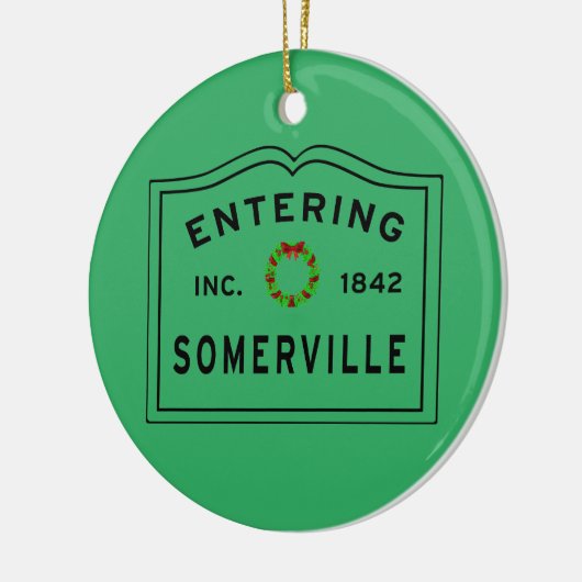 Somerville, MA Holiday Wreath Ceramic Ornament (Links)