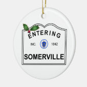 Somerville MA Keramisch Ornament (Links)