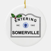 Somerville MA Keramisch Ornament (Achterkant)