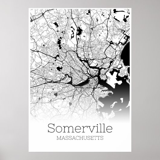 Somerville Map - Massachusetts - City Map Poster (Voorkant)