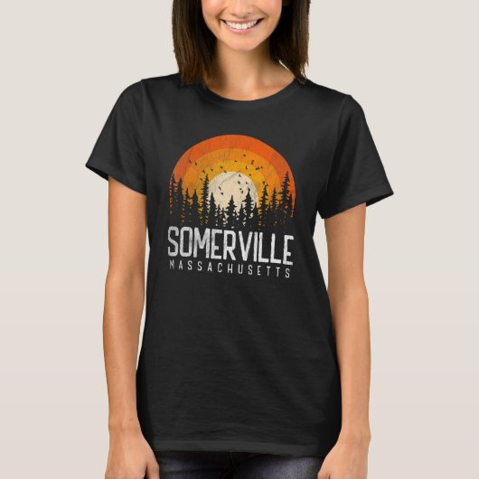 Somerville Massachusetts MA 80s 90s Retro T-shirt (Voorkant)