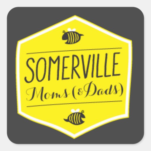 Somerville moeders Logo Sticker zwarte achtergrond (Voorkant)