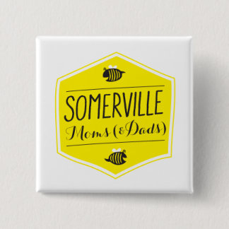 Somerville Moms Logo White Vierkante Button 5,1 Cm