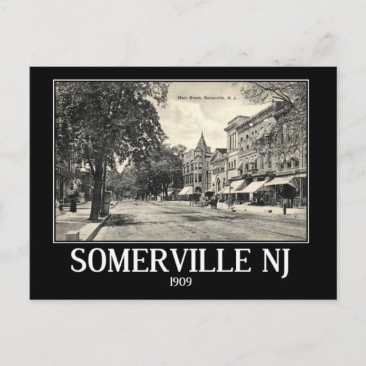 Somerville NJ, Main Street Uitzicht,  Briefkaart (Voorkant)