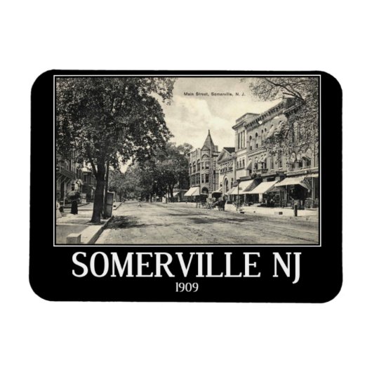 Somerville NJ, Main Street Uitzicht, stijl Magneet (Horizontaal)