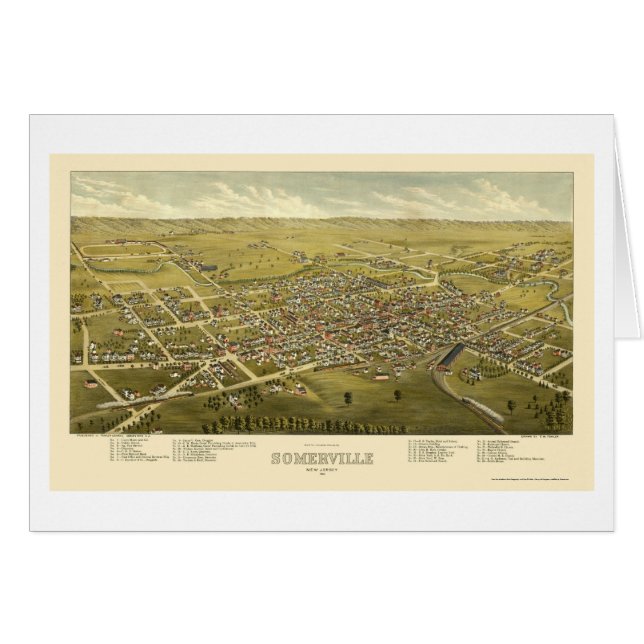 Somerville, NJ Panoramic Map - 1882 (Voorkant Horizontaal)