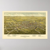 Somerville, NJ Panoramic Map - 1882 Poster (Voorkant)