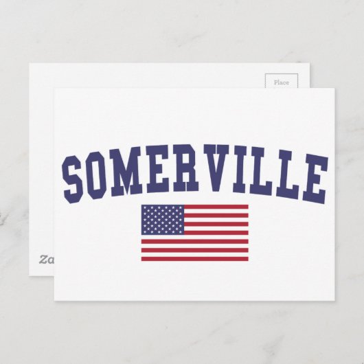Somerville US Flag Briefkaart (Voorkant / Achterkant)