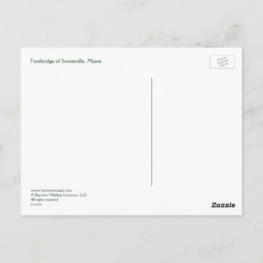 Somesville Footbridge Briefkaart (Achterkant)