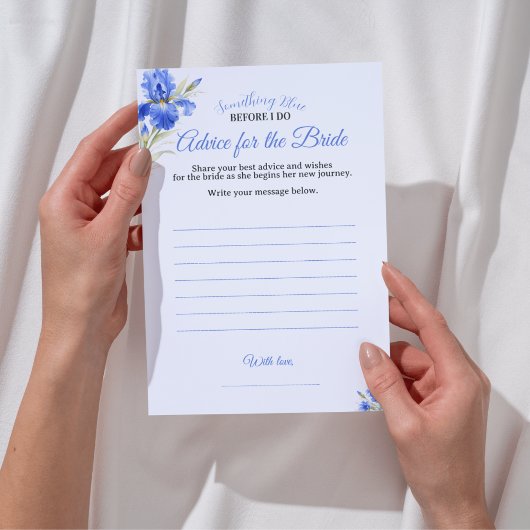 Something Blue Advice for the Bride Bridal Shower Kaart
